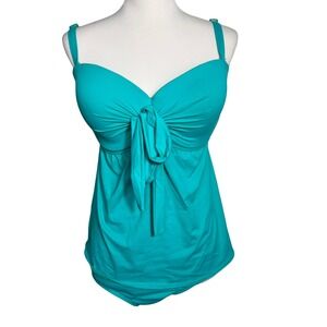 COCO REEF NWT Teal 2 Piece Tankini Swimsuit 36DD/38DD Top Underwire Large Bottom